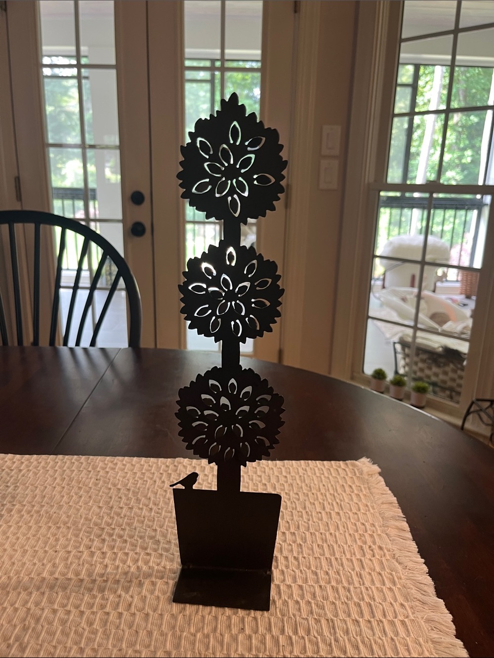 Decorative Metal Floral Table Sculpture